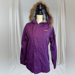 VTG Sims Snowboarding Jacket Women’s Purple Hooded Waterproof Down Large